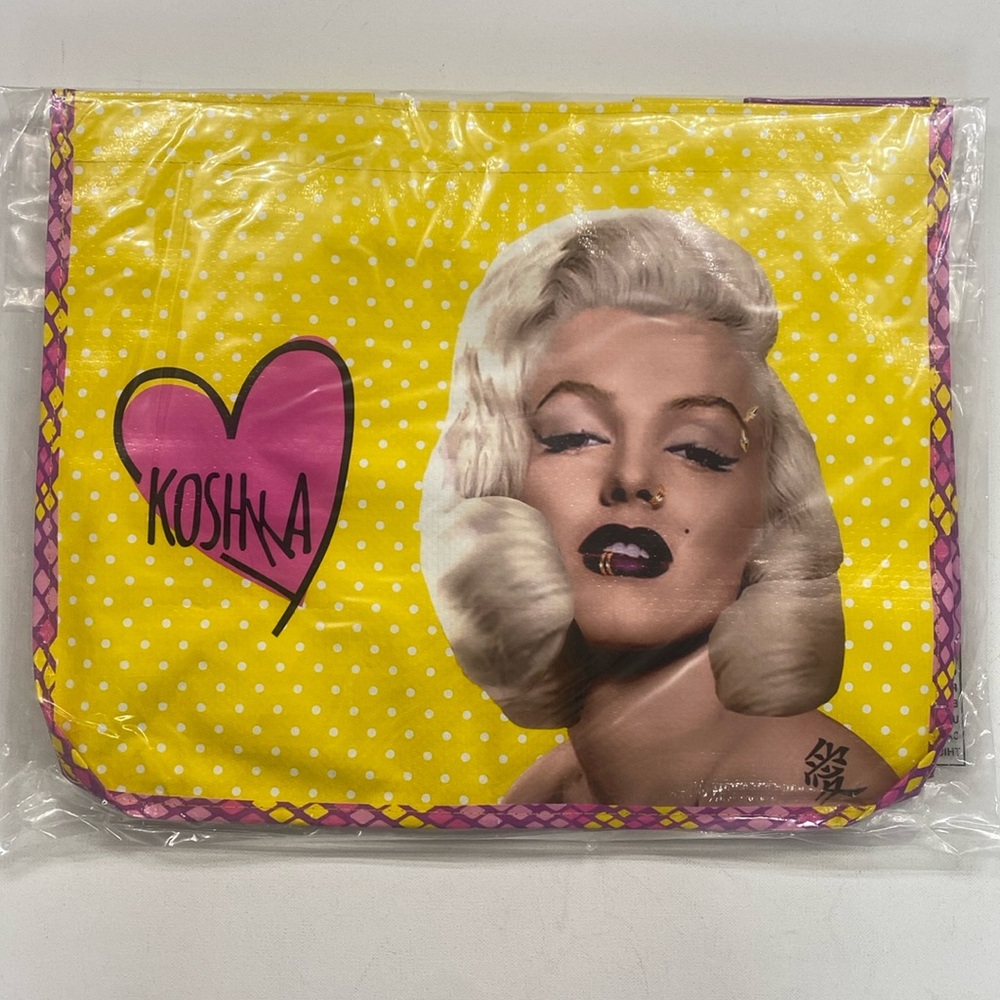 Marilyn Monroe reusable‎ shopping tote bag with detachable pouch, NEW